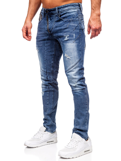 Homme Pantalon en jean slim fit Bleu foncé Bolf MP0045B