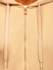 Sweat-shirt beige zippé à capuche pour homme Bolf 2008