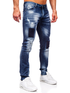 Homme Pantalon en jean slim fit Bleu foncé Bolf MP0113BS
