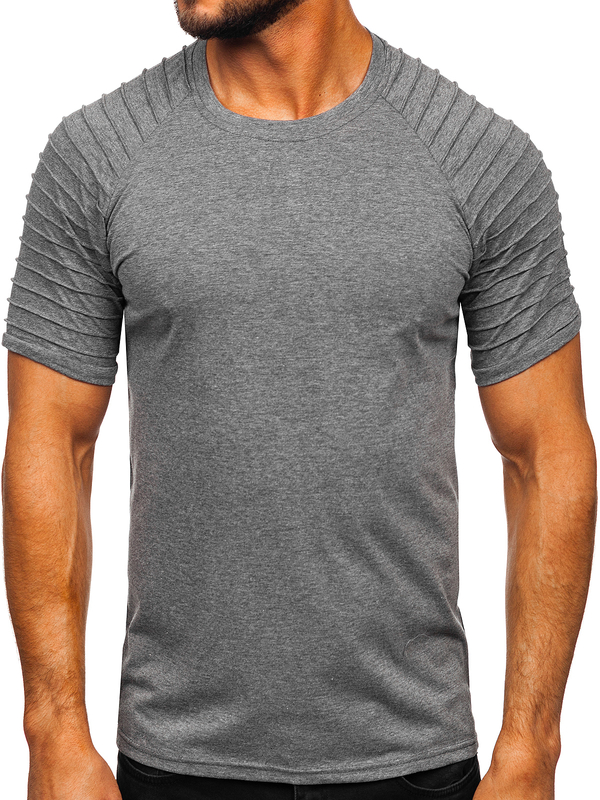 Tee-shirt uni pour homme graphite Bolf 8T88