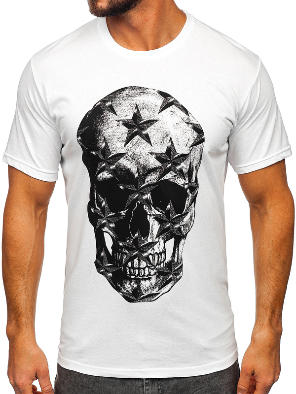Tee-shirt imprimé pour homme blanc Bolf 6300