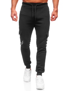 Pantalon jogger cargo rembourré pour homme noir Bolf HW2207