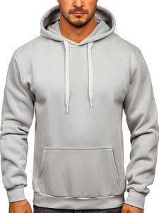 Sweat-shirt gris kangourou à capuche pour homme Bolf B1004