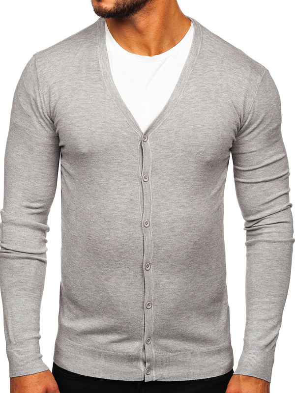 Pull avec fermeture pour homme gris Bolf YY06