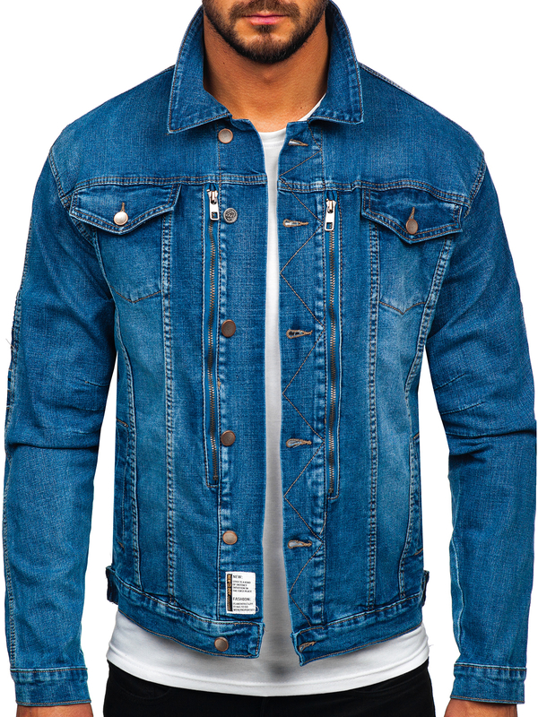 Blouson en jean pour homme bleu Bolf MJ508B