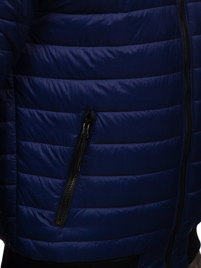 Blouson bomber de transition matelassé pour homme bleu foncé Bolf MY-02A