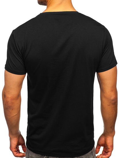 Tee-shirt noir avec imprimé pour homme Bolf Y70020