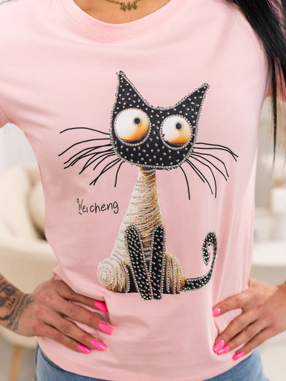 Femme T-shirt imprimé Rose Bolf 95T2515