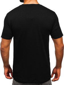 Tee-shirt en coton imprimé pour homme noir Bolf 14751