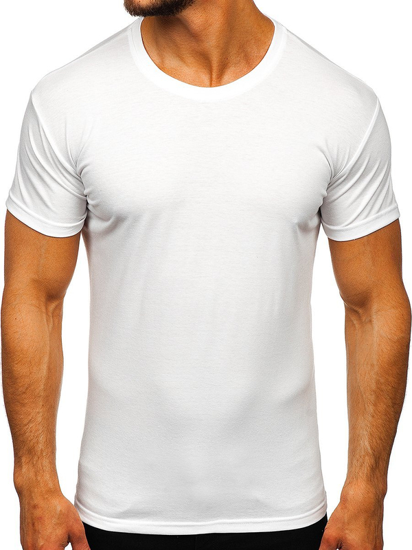 Tee-shirt pour homme sans imprimé blanc Bolf 2005