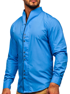 Chemise à manche longue pour homme bleue Bolf 5720