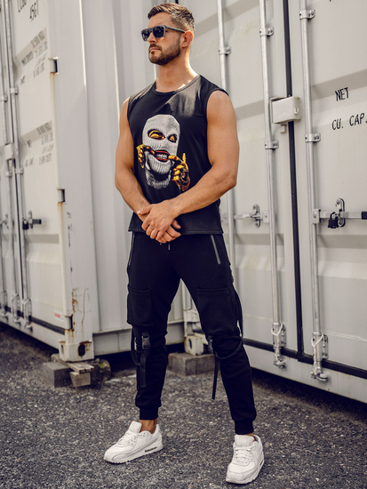 Homme Débardeur imprimé Noir Bolf 14811A