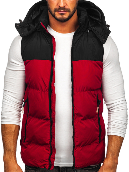 Gilet matelassé à capuche pour femme bordeaux Bolf 1189