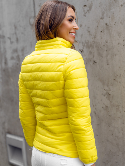 Blouson de transition à col montant matelassé pour femme jaune Bolf 1141A