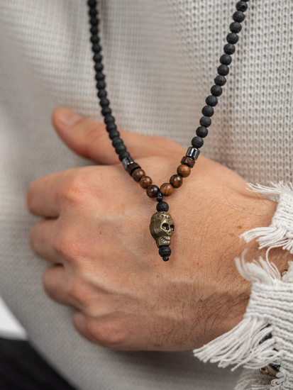 Homme Collier de perles Noir Bolf TT5502