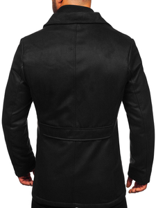 Manteau d'hiver avec un col montant supplémentaire pour homme noir Bolf M3137