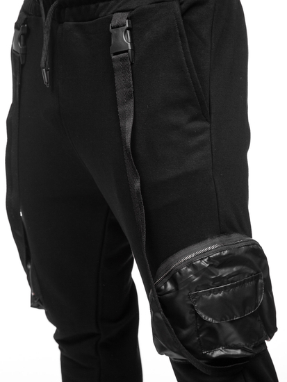 Pantalon jogger cargo pour homme noir Bolf 6583