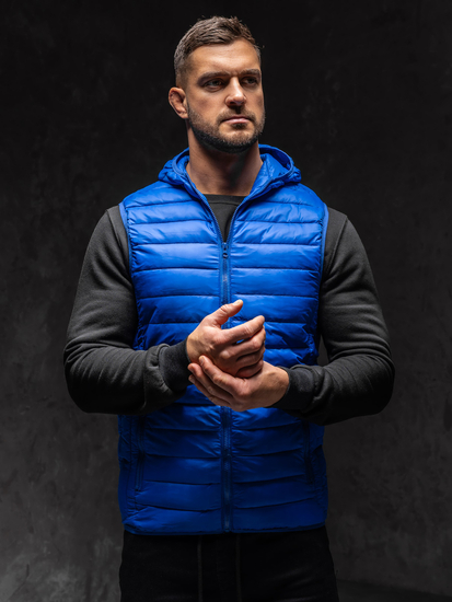 Homme Gilet matelassé à capuche Bleu cobalt Bolf LY36A1