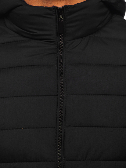 Homme Blouson à mi-saison matelassé à capuche Noir Bolf 5M3197