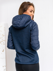 Sweat-shirt à capuche de transition femme bleu marine Bolf KSW4005A1