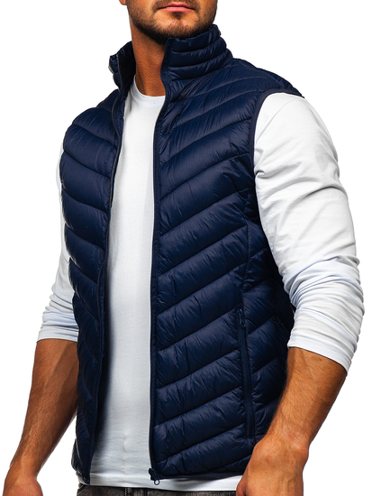 Gilet matelassé pour homme bleu foncé Bolf 13073