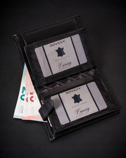 Homme Portefeuille en cuir Noir 25912