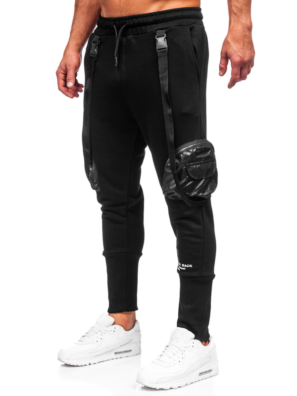 Pantalon jogger cargo pour homme noir Bolf 6583