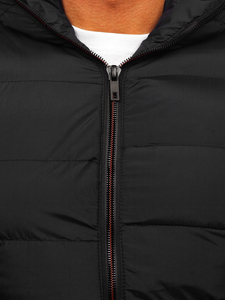 Gilet épais matelassé à capuche pour homme noir Bolf 7M805