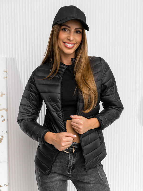 Blouson de transition pour femme noir matelassé Bolf 1141