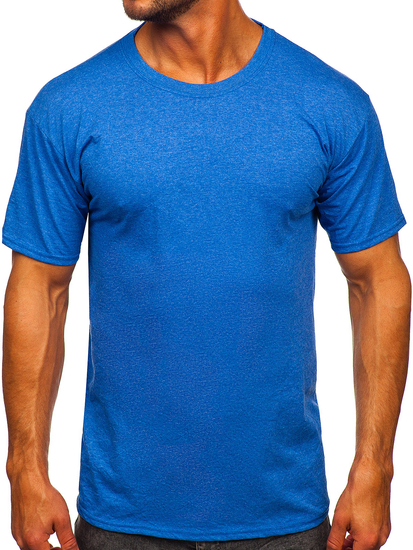 Homme T-shirt basic Bleu Bolf B10