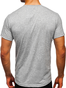 T-shirt uni en coton gris foncé pour homme Bolf 192397