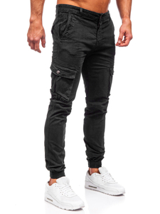 Homme Pantalon jogger cargo Noir Bolf JM5502