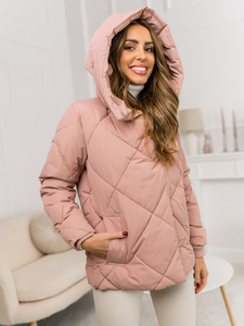 Femme Blouson d'hiver matelassée à capuche Rose Bolf 5M3175