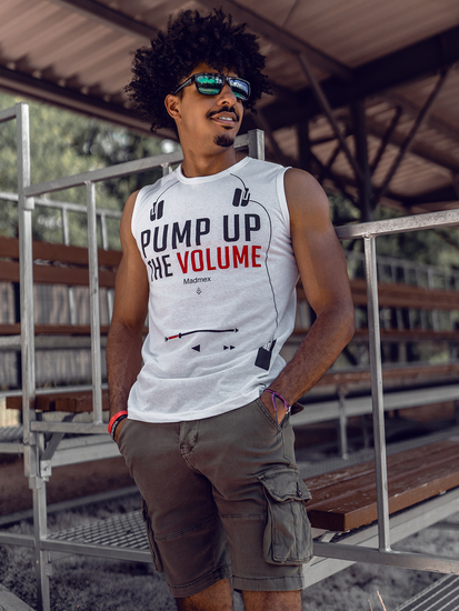 Débardeur imprimé pour homme blanc Bolf 14815A