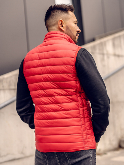 Gilet pour homme matelassé sans capuche rouge Bolf LY32