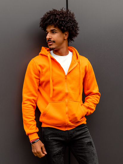 Sweat-shirt à capuche pour homme orange Bolf 2008A