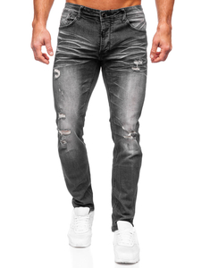 Homme Pantalon en jean slim fit Noir Bolf MP0032N
