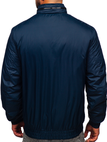 Blouson de transition avec capuche dissimulée pour homme bleu foncé Bolf 5M3102