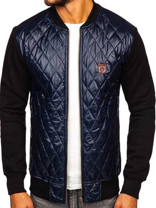 Le blouson de transition bomber pour homme bleu foncé Bolf 2569-2