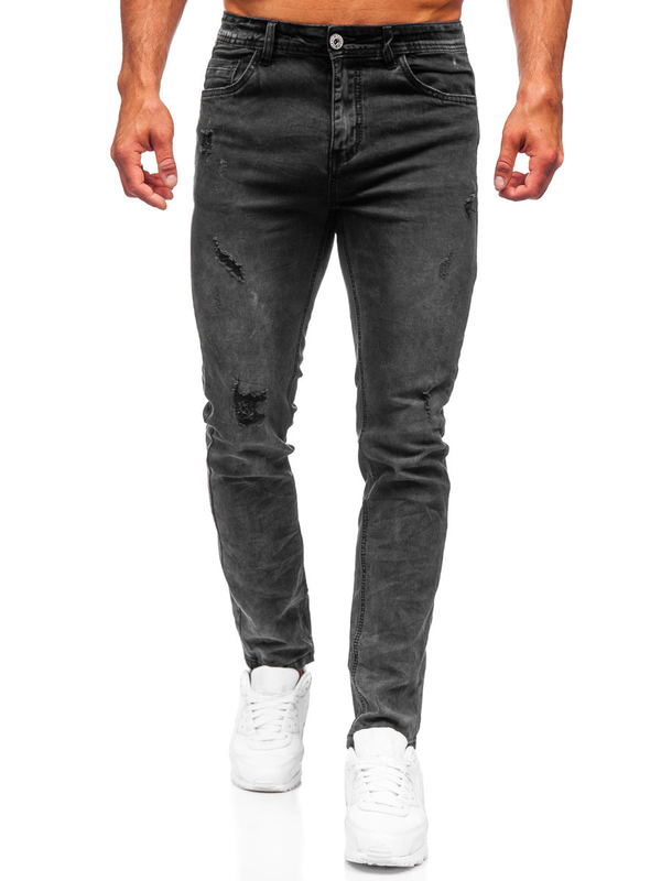 Pantalon en jean regular fit pour homme noir Bolf K10009-2