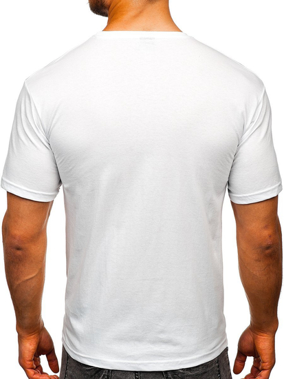 Tee-shirt imprimé pour homme blanc Bolf 14336