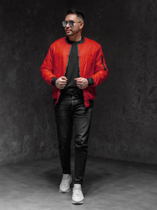 Homme Blouson bomber de transition Rouge Bolf AK95A1