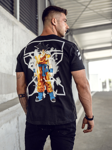 Tee-shirt imprimé pour homme noir Bolf 14404A