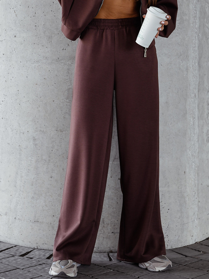 Ensemble sweat-shirt zippé deux pièces femme chocolat Bolf 821109