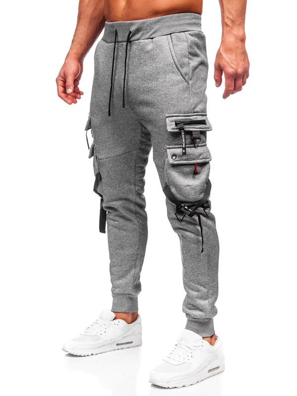 Homme Pantalon jogger cargo Gris Bolf HSS015