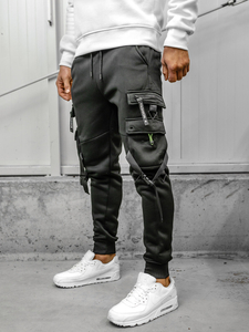 Homme Pantalon jogger cargo Noir Bolf HSS015A