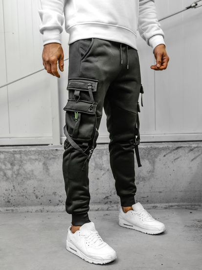 Homme Pantalon jogger cargo Noir Bolf HSS015A