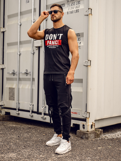 Homme Débardeur imprimé Noir Bolf 14827A