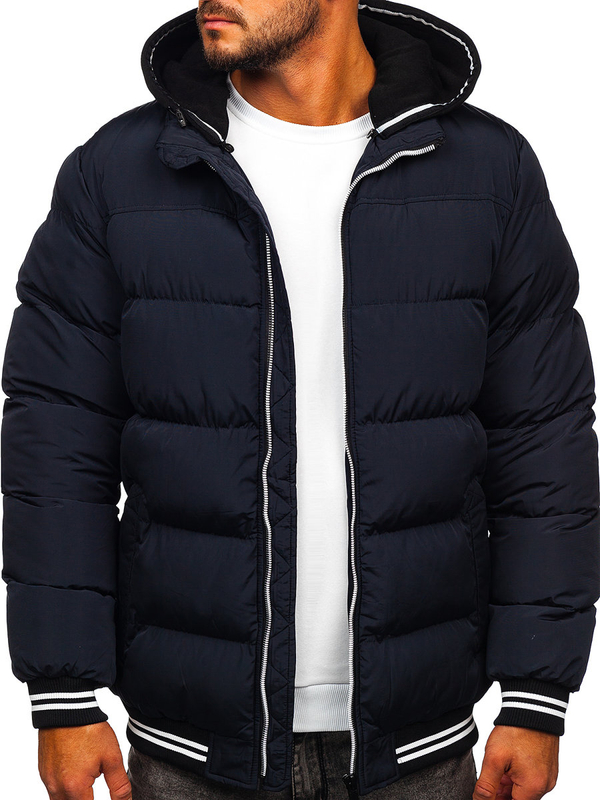 Blouson d'hiver matelassé pour homme bleu foncé Bolf 6883