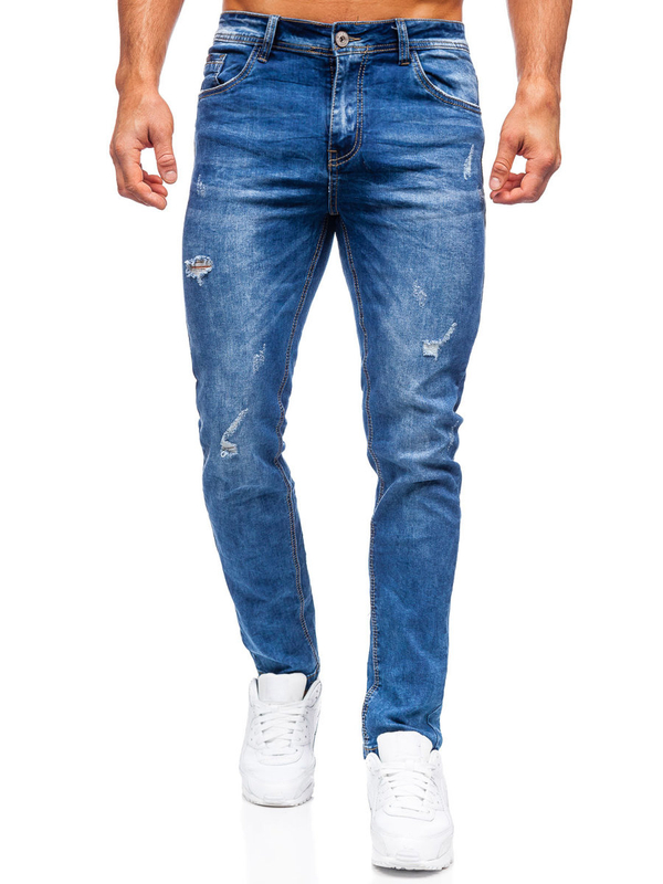 Pantalon en jean regular fit pour homme bleu foncé Bolf K10008-1